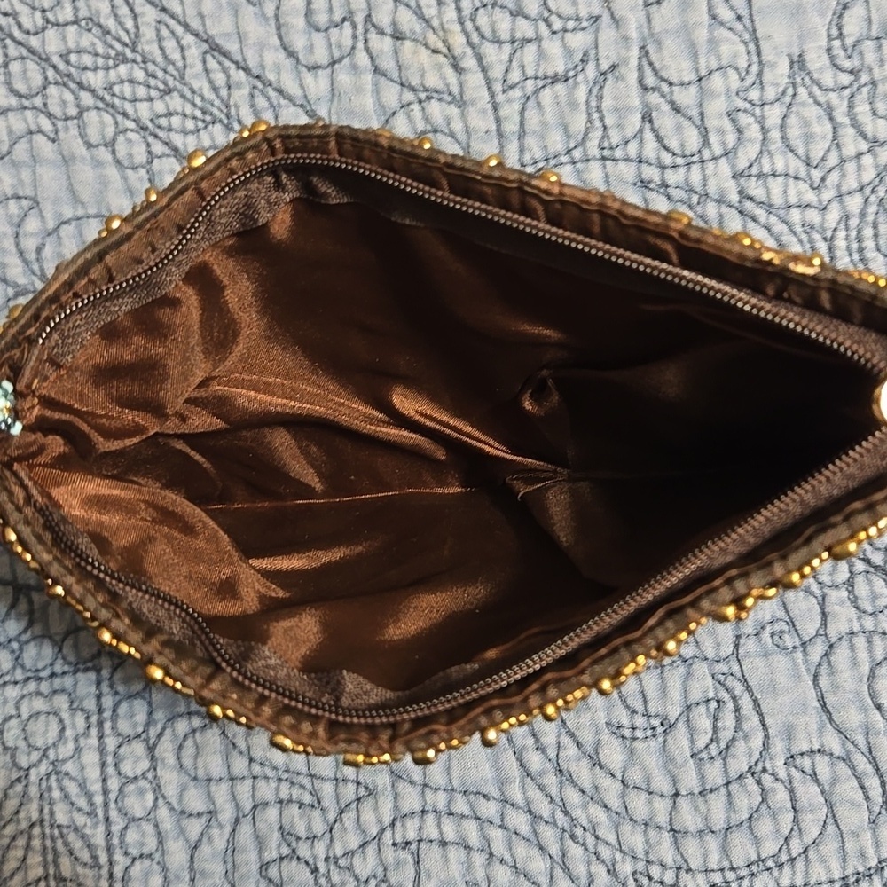 About Color Copper and Turquoise Beaded Clutch 8 X 4.5 Inches NWT - Picture 6 of 6